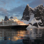 The Silver Explorer enters the Lemaire Channel on the Antarctic Peninsula, 2012.